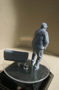 Figur Straßenmusikant mit Saxophon - unbemalt