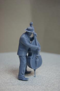 Preview: Figur Kontrabassspieler - unbemalt