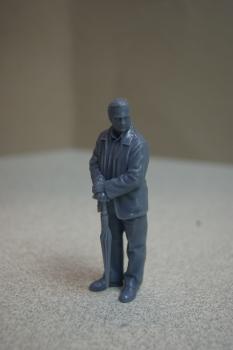 Figur Mann mit Schirm - unbemalt