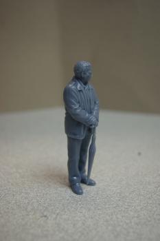 Figur Mann mit Schirm - unbemalt