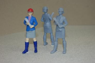 Figur Archtiektin mit Zeichnung - unbemalt - Kopie