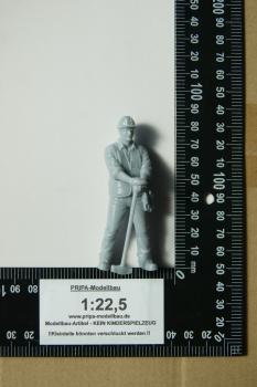 Figur Bauarbeiter mit Abbruchhammer - unbemalt