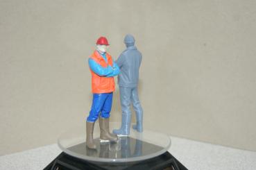 Figur Facharbeiter mit Brille - bemalt