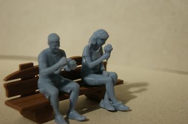 Preview: Figur Pärchen mit Eis - unbemalt - 1 : 32