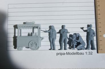 Preview: Figure Hotdog Wagen - unbemalt - 1 : 32