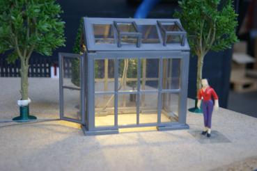 Gartenhaus/Gewächshaus 1:22.5 - dunkelgrau