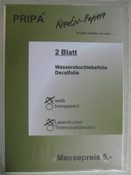 A4 Decalfolie, weiß für Laserdrucker