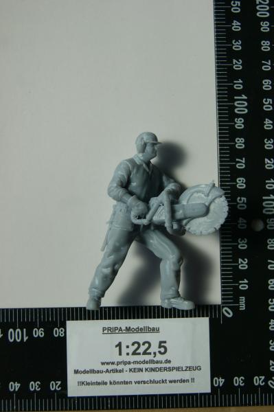 Figur Bauarbeiter mit Betonsäge - unbemalt