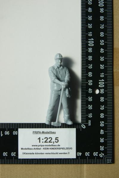 Figur Bauarbeiter mit Abbruchhammer - unbemalt