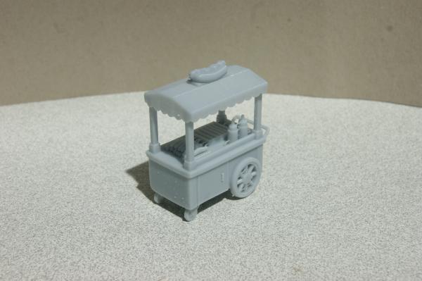 Figure Hotdog Wagen - unbemalt - 1 : 32