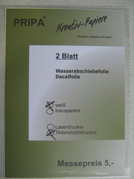 A4 Decalfolie, weiß für Tintenstrahldrucker