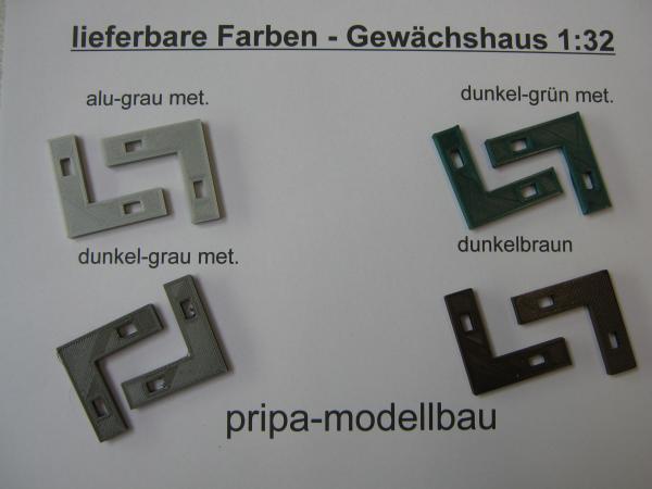 Gartenhaus/Gewächshaus 1:32 - verschiedene Farben